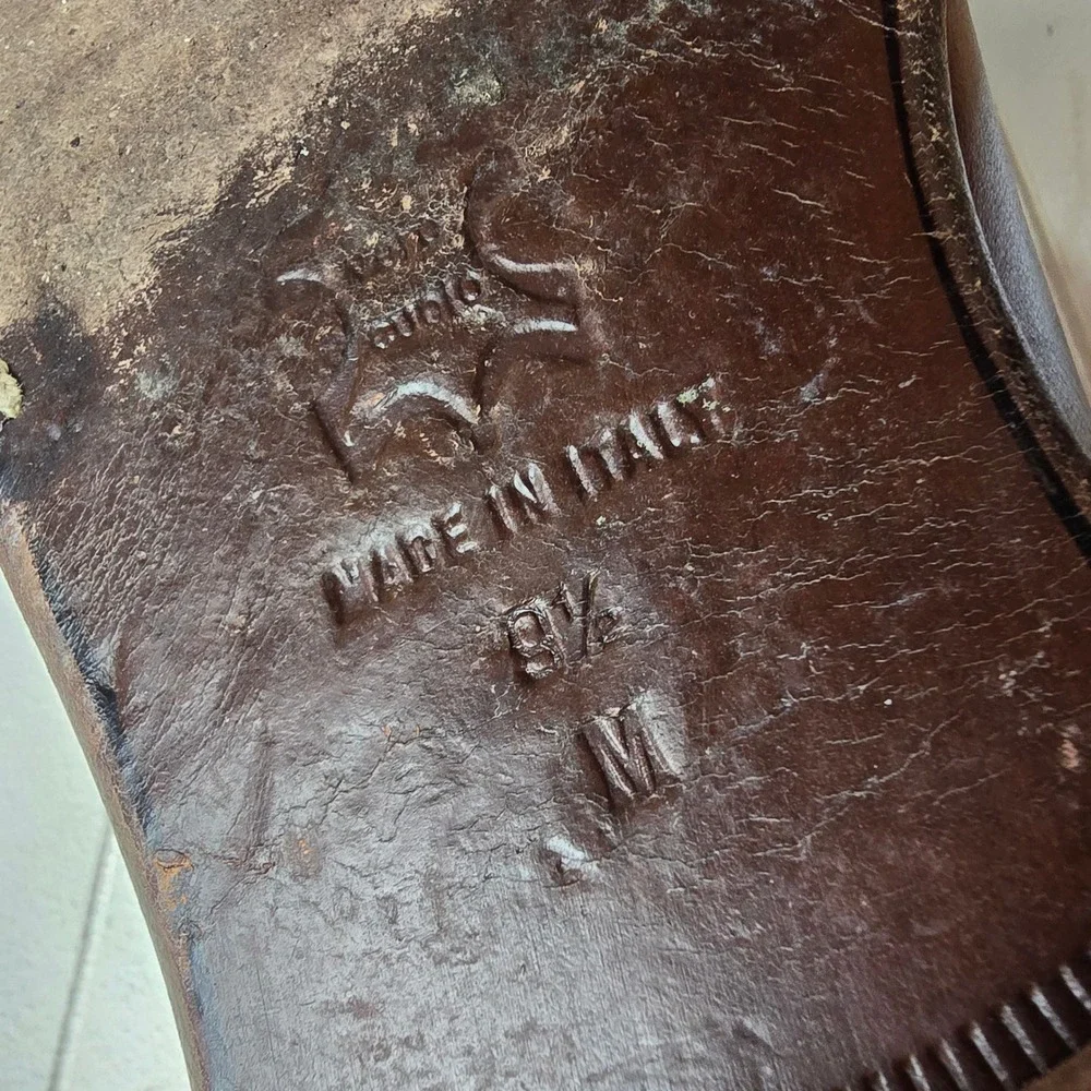 Saks Fifth Avenue 8.5 M Brown Leather Cap Toe Oxford Made‎ in Italy